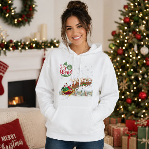 Joy to the World Santa Sleigh Christmas Hoodie