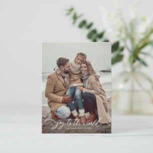 Joy to the World script Christmas/Holiday photo Postcard