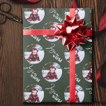 Joy to the World Script Round Photos Green Wrapping Paper<br><div class="desc">Photo wrapping paper, personalised with your picture and hand lettered with Joy to the World in elegant script and modern typography. The photo template is set up to display your picture in a round shape. If you have any problems with picture placement, try cropping your photo to a square and...</div>