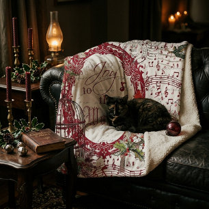 Joy to the world sherpa blanket