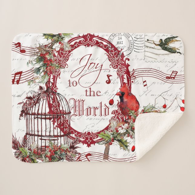 Joy to the world sherpa blanket (Front (Horizontal))