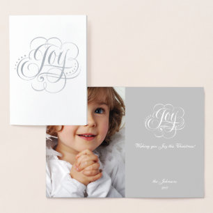 Joy to the World Silver Foil Christmas Lettering Card