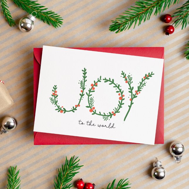 Joy to the World Simple Folded Holiday Card (Joy to the World Simple Christmas Greeting Card Non Photo Holiday Card for Christmas)