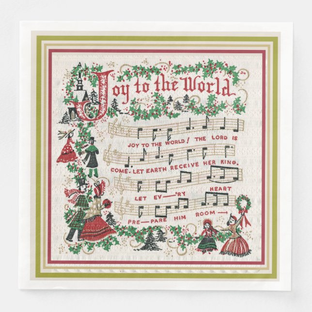 Joy to the World Song Sheet Napkin (Front)