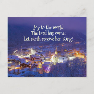 Joy to the World The Lord is Come, Christmas Carol Postcard