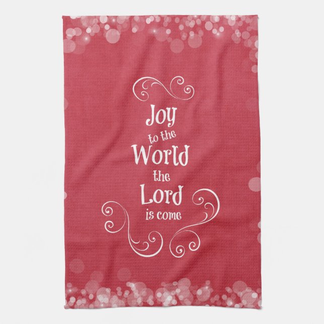 Joy to the World the Lord is Come Tea Towel (Vertical)