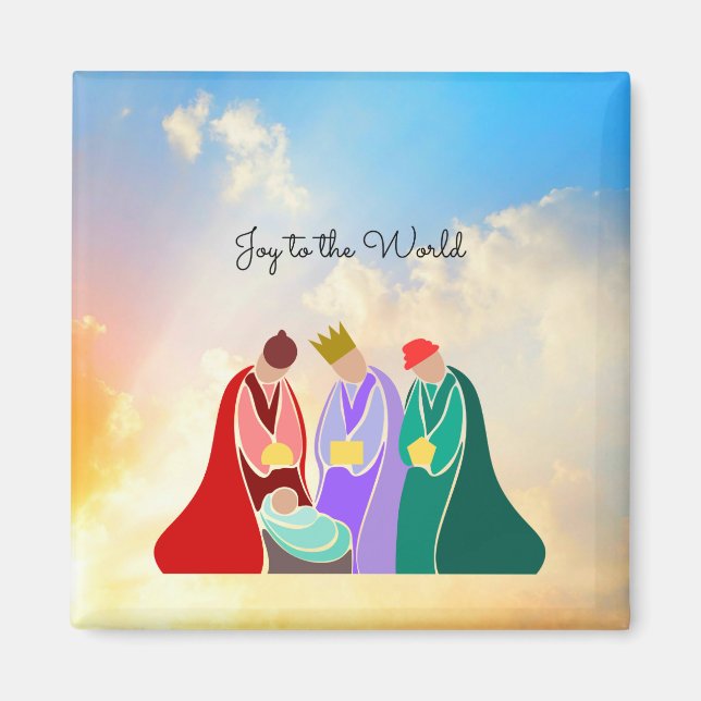 Joy to the World, The Three Wise Men illustration Magnet (Front)