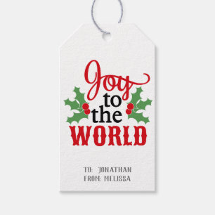 Joy to the World/ Typography/Personalised Gift Tags