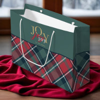 Joy to the World Typography Rustic Plaid