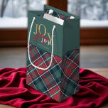Joy to the World Typography Rustic Plaid Small Gift Bag<br><div class="desc">A cosy rustic combination of tartan plaid with stylish typography spelling out joy to the world in gold, red, and white on a spruce green background. The look is a modern spin on a traditional favourite. Spread a little joy this Christmas holiday season with our Joy to the World gift...</div>