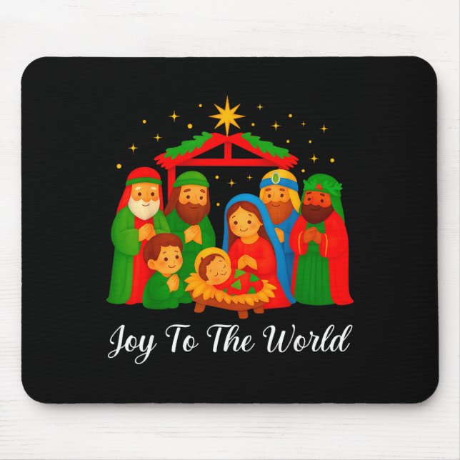 Joy To The World Ugly Christmas Sweater Xmas Squad Mouse Pad (Front)