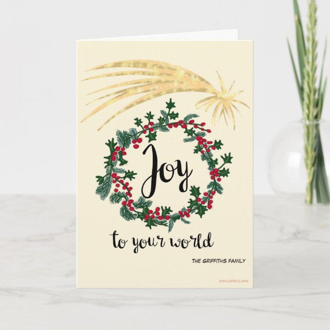 Joy to your world. Customisable Holiday Card (Front)