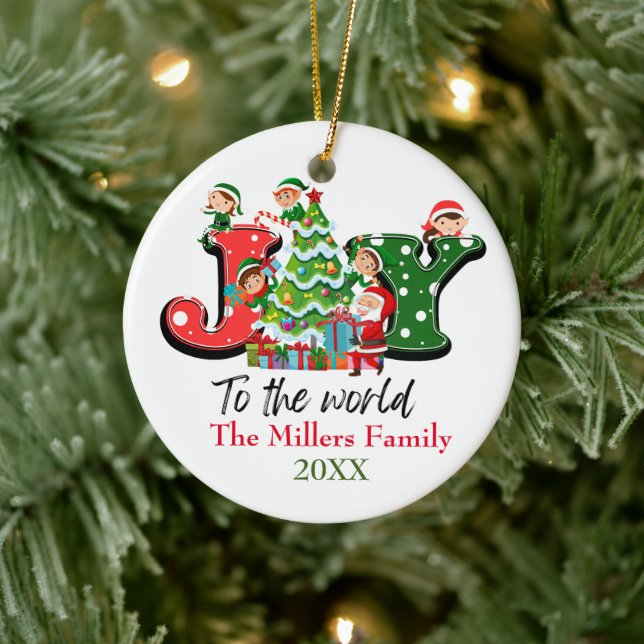 Joy Tree Christmas Customisable Name   Ceramic Tree Decoration (Tree)
