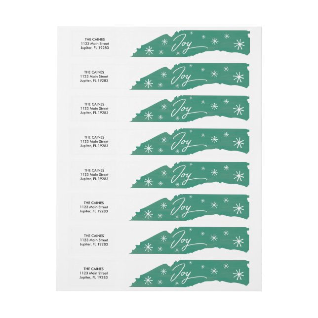 Joy Watercolor Paint Stroke Wrap Address Label (Sheet)