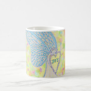 Joy White Guardian Angel Art Coffee Cup or Mug