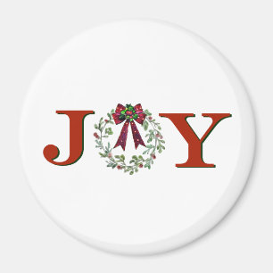 Joy With Wreath Magnet