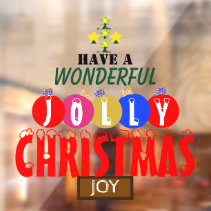 JOY Wonderful Jolly Christmas Ornaments Tree