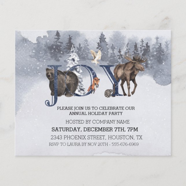 JOY Woodland Christmas Holiday Company Corporate I Flyer (Front)