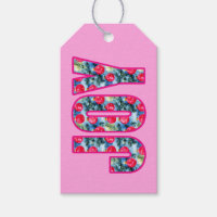 JOY Word Art in Fuchsia Pink and Teal Green