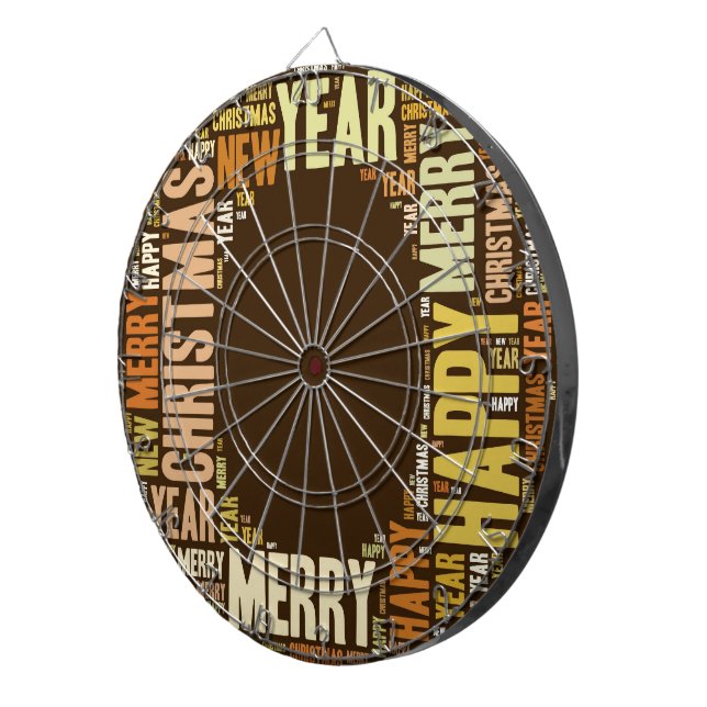 JOY Wordcloud Christmas Dartboard (Front Right)