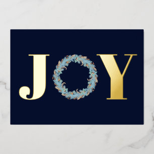 Joy Wreath Christmas Holiday Card