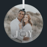 Joy Wreath Custom Photo Christmas Ornament<br><div class="desc">Designed by Berry Berry Sweet,  Modern Stationery and Personalised Gifts. Visit our website at www.berryberrysweet.com to see our full product lines.</div>