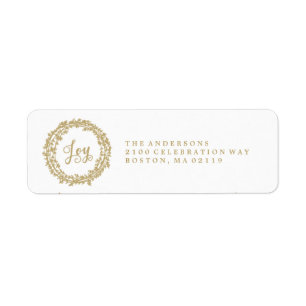 Joy Wreath Holiday Address Labels