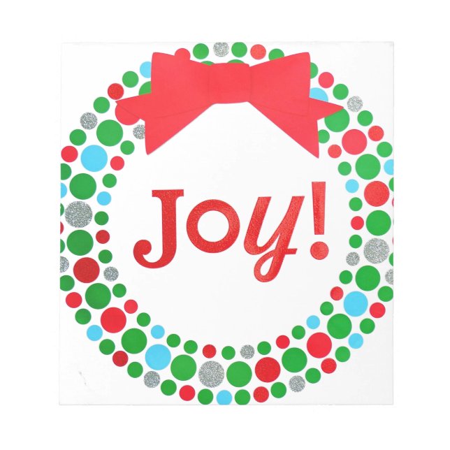 Joy Wreath Notepad (Front)
