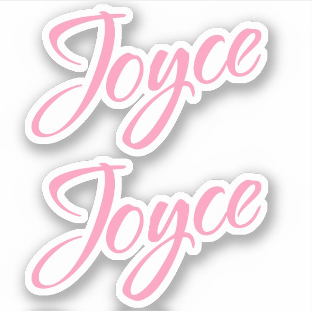 Joyce Decorative Name in Pink x2 Sticker (Front)