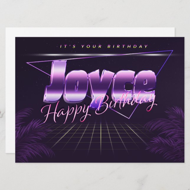 Joyce Name First name lila retro card Birthday (Front/Back)