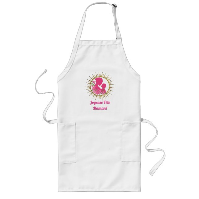 Joyeuse Fête Maman  Long Apron (Front)