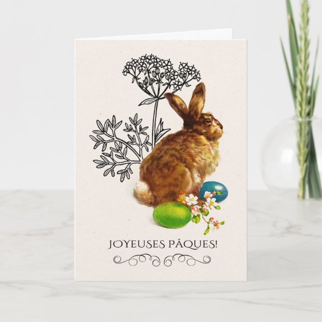 Joyeuses Pâques. Easter Card in French (Front)
