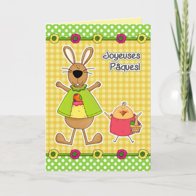 Joyeuses Pâques Easter Card in French (Front)