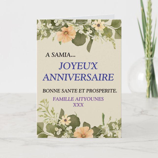 JOYEUX ANNIVERSAIRE  CARD (Front)