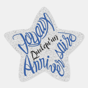 Joyeux anniversaire en forme d'étoile star sticker