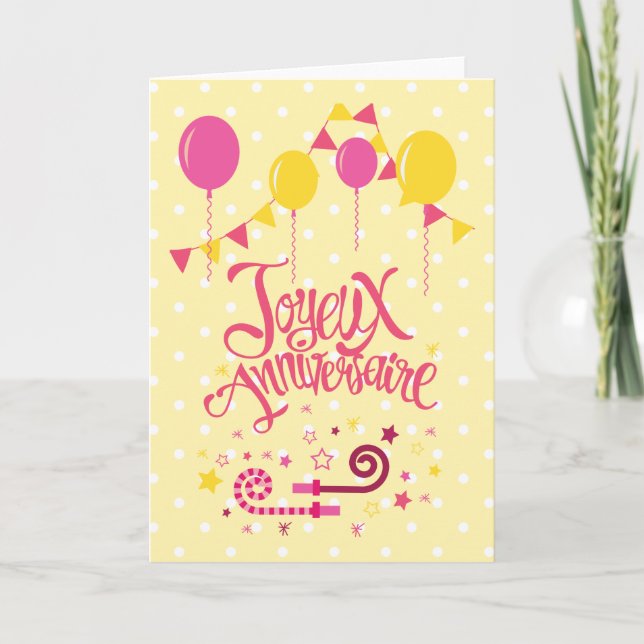 Joyeux Anniversaire | Happy Birthday Card (Front)