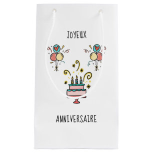 Joyeux Anniversaire   Happy Birthday Small Gift Bag