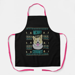 Joyeux Corgmas Ugly Christmas Corgi Apron