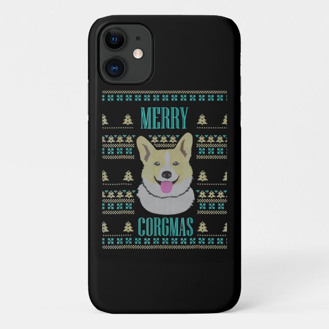 Joyeux Corgmas Ugly Christmas Corgi Case-Mate iPhone Case (Back)