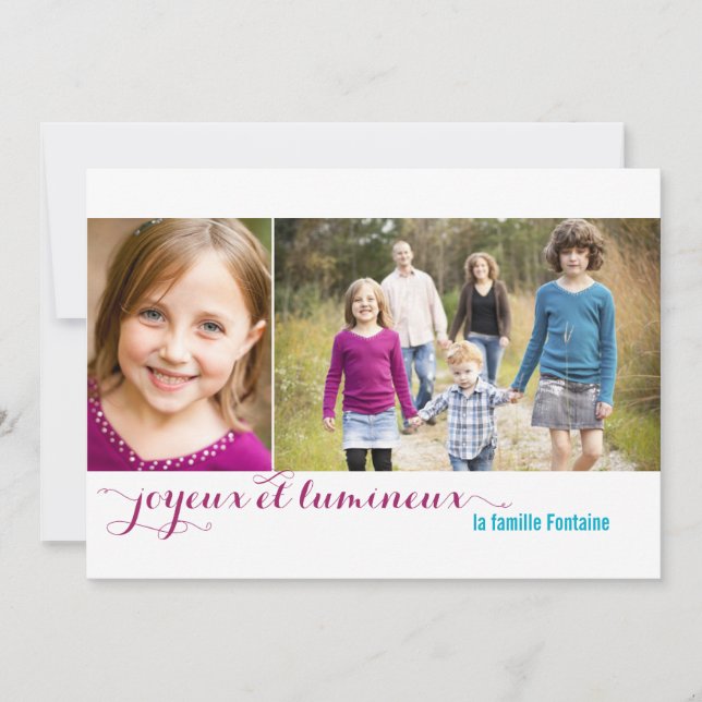 Joyeux et lumineux de vacances carte avec photo (Front)