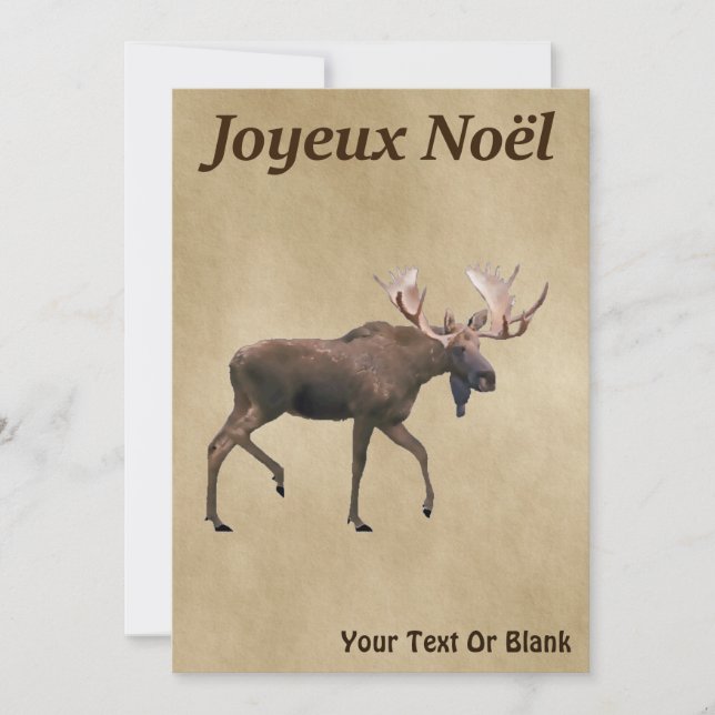 Joyeux Noёl - Bull Moose On Old Paper (Front)