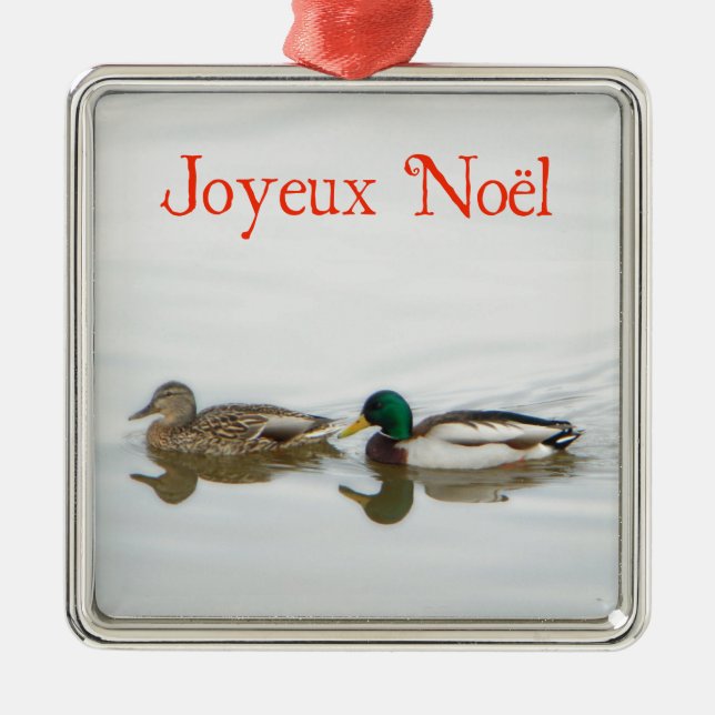 Joyeux Noёl - Mallards Metal Tree Decoration (Front)