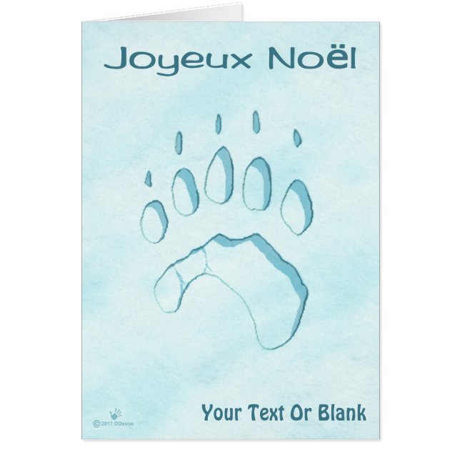 Joyeux Noёl - Polar Bear Paw Print (Front)