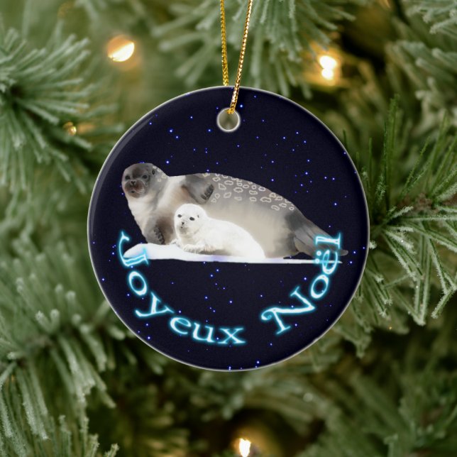 Joyeux Noёl - Ringed Seal Ceramic Tree Decoration (Tree)