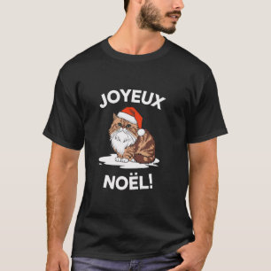 Joyeux No l Persian Cat Christmas Santa T-Shirt