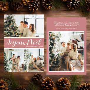 Joyeux Noel 4 Photo Flat Holiday Card