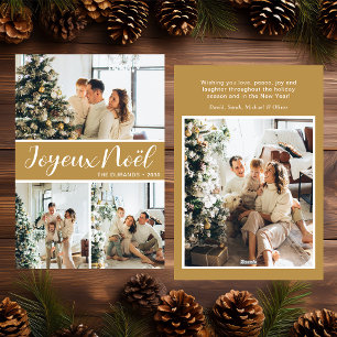 Joyeux Noel 4 Photo Flat Holiday Card