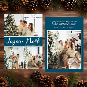 Joyeux Noel 4 Photo Flat Holiday Card