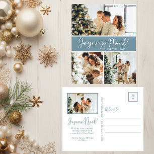 Joyeux Noel 4 Photo Holiday Postcard