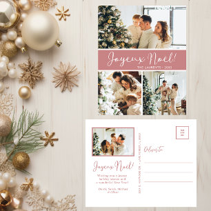 Joyeux Noel 4 Photo Holiday Postcard